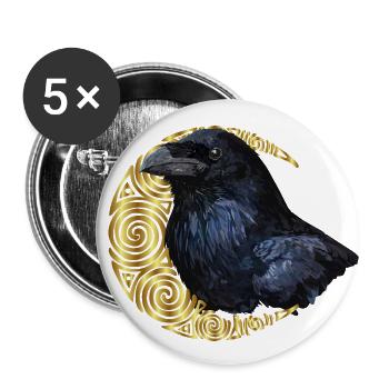 Raven - Buttons large 2.2''/56 mm (5-pack) - white - Front
