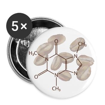 Structural formula caffeine - Buttons large 2.2''/56 mm (5-pack) - white - Front