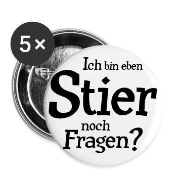 Stier Sternzeichen Spruch - Buttons groß 56 mm (5er Pack) - Weiß - Vorne