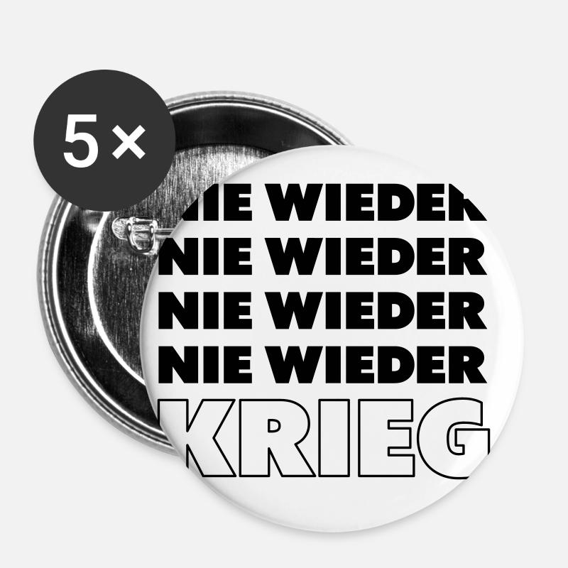 Nie wieder Krieg - Buttons groß 56 mm (5er Pack) - Weiß