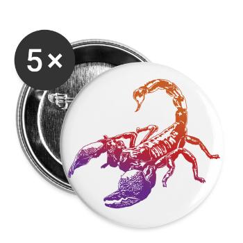 Coole Skorpion-Insektenskizze Grafik Skorpion-Liebhaber - Buttons groß 56 mm (5er Pack) - Weiß - Vorne