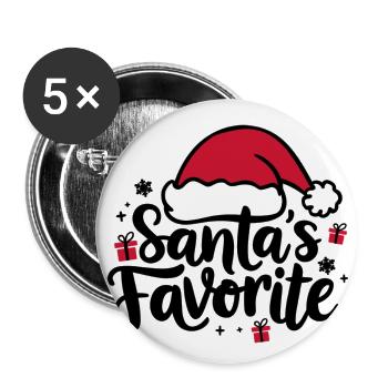 Santa's Favorite Santa Hat - Buttons large 2.2''/56 mm (5-pack) - white - Front