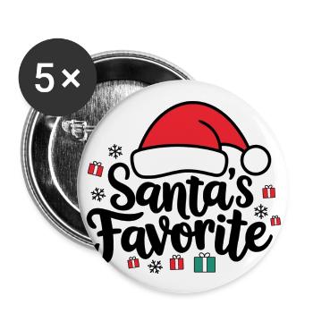Santa's Favorite Santa Hat - Buttons large 2.2''/56 mm (5-pack) - white - Front