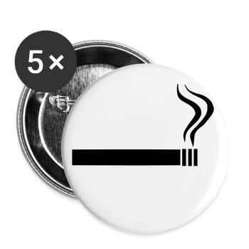 Zigarette - Rauchen - Buttons groß 56 mm (5er Pack) - Weiß - Vorne