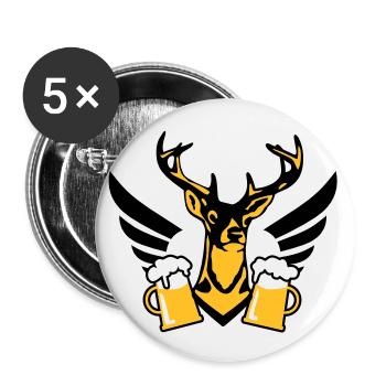 Chic Hirsch wing beer one beer mug D - Buttons large 2.2''/56 mm (5-pack) - white - Front