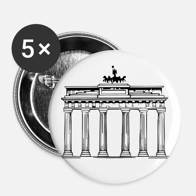 Brandenburg Gate Berlin Victoria chariot - Buttons large 2.2''/56 mm (5-pack) - white