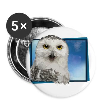 Snowy owl - Buttons large 2.2''/56 mm (5-pack) - white - Front