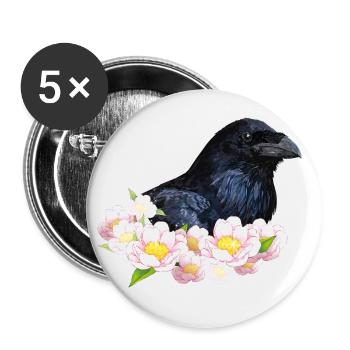 Raven - Buttons large 2.2''/56 mm (5-pack) - white - Front