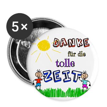 Danke für die tolle Zeit - Buttons groß 56 mm (5er Pack) - Weiß - Vorne