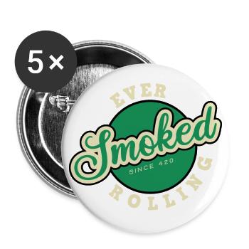 fumé 420 - Lot de 5 grands badges (56 mm) - blanc - Devant