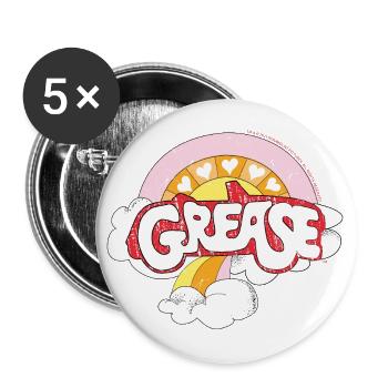 Grease Logo En Couleurs Pastel Avec Arc-En-Ciel - Lot de 5 grands badges (56 mm) - blanc - Devant