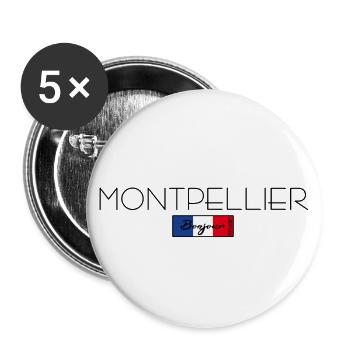 MONTPELLIER FRANCE HOLIDAY SUMMER PARTY (b) - Buttons large 2.2''/56 mm (5-pack) - white - Front