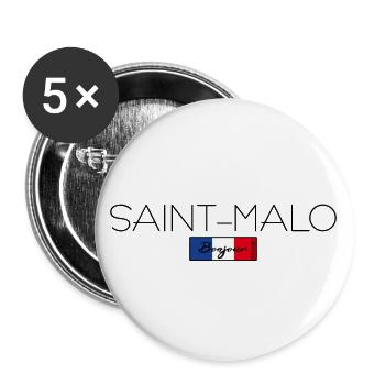 SAINT-MALO FRANCE HOLIDAY SUMMER PARTY (b) - Buttons large 2.2''/56 mm (5-pack) - white - Front