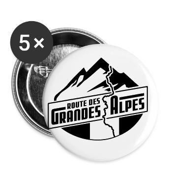 Route des Grandes Alpes V5 (color selectable) - Buttons large 2.2''/56 mm (5-pack) - white - Front