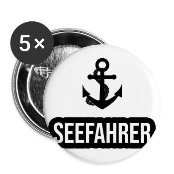 Seefahrer Anker Kapitän Bootsbesitzer bootfahren - Buttons groß 56 mm (5er Pack) - Weiß - Vorne