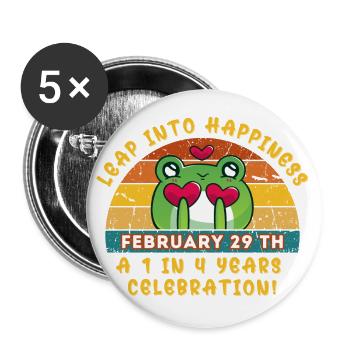 A Leap Year Celebration 2024 - Buttons large 2.2''/56 mm (5-pack) - white - Front
