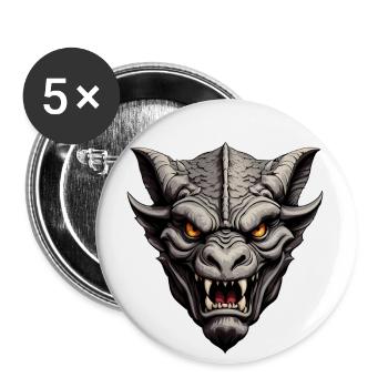 Portrait of a beautiful gargoyle - Buttons large 2.2''/56 mm (5-pack) - white - Front