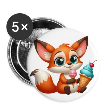 FOX 5 - Buttons groß 56 mm (5er Pack) - Weiß - Vorne