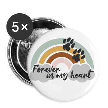 forever in my heart - Buttons large 2.2''/56 mm (5-pack) - white - Front