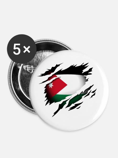 Jordanien im Herzen - Buttons groß 56 mm (5er Pack) - Weiß