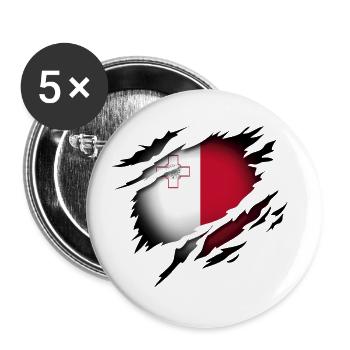 Malte dans l’âme - Lot de 5 grands badges (56 mm) - blanc - Devant