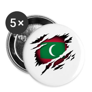 Maldives at heart - Buttons large 2.2''/56 mm (5-pack) - white - Front