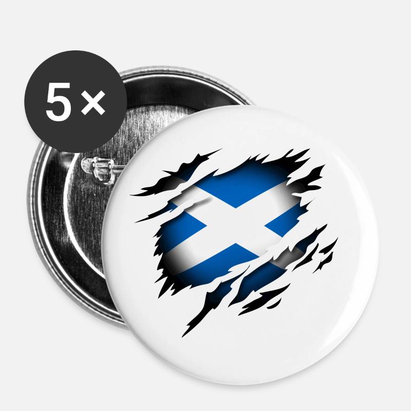 Scotland at heart - Buttons large 2.2''/56 mm (5-pack) - white