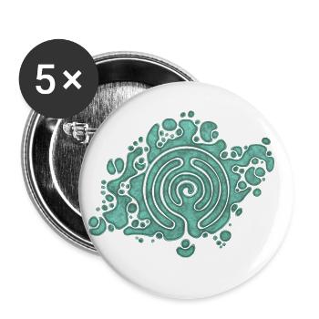 Spiritual Symbol - The Way Of Life Labyrinth 2 - Buttons large 2.2''/56 mm (5-pack) - white - Front