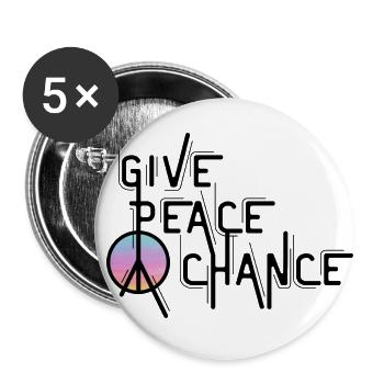 Paix, Citation, Jour de Paix, Signe de Paix - Lot de 5 grands badges (56 mm) - blanc - Devant