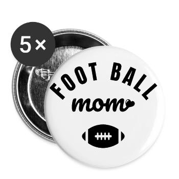 Fußball Mama - Buttons groß 56 mm (5er Pack) - Weiß - Vorne