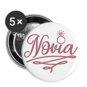Novia Girlfriend Engagement Bridal Shower Wedding - Buttons large 2.2''/56 mm (5-pack) - white - Front