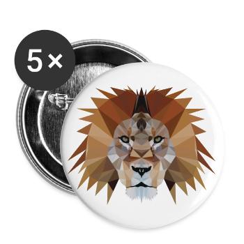 LÖWE/POLYGON - Buttons groß 56 mm (5er Pack) - Weiß - Vorne