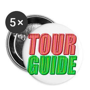 Tour Guide | Explore the world in style - Buttons large 2.2''/56 mm (5-pack) - white - Front