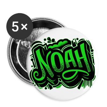Noé Nom Graffiti Vert - Lot de 5 grands badges (56 mm) - blanc - Devant