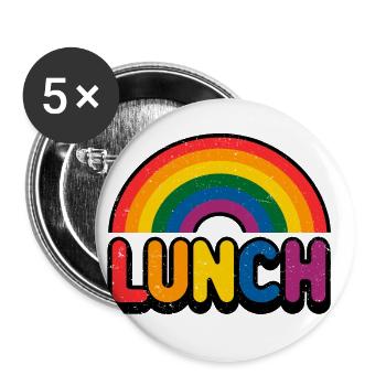 LGBTQ Rainbow Lunch - Colorful Pride - Buttons large 2.2''/56 mm (5-pack) - white - Front