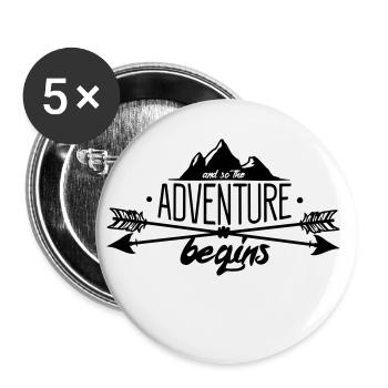 Adventure - World Travel Travel Aventure Typographie - Lot de 5 grands badges (56 mm) - blanc - Devant