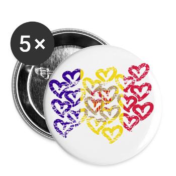 Andorra heart flag - Buttons large 2.2''/56 mm (5-pack) - white - Front