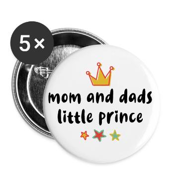 MAMAN ET PAPA LE PRINCE BÉBÉ - Lot de 5 grands badges (56 mm) - blanc - Devant