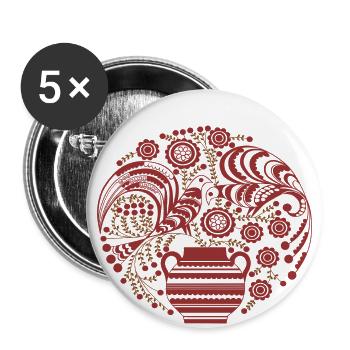Brautpäll aus Delsbo - Buttons groß 56 mm (5er Pack) - Weiß - Vorne