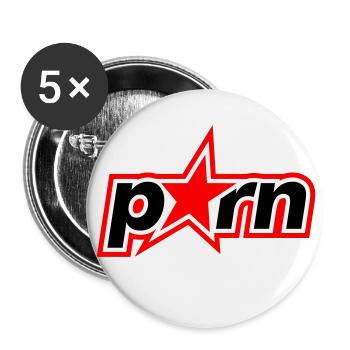 Porn lettering - Buttons large 2.2''/56 mm (5-pack) - white - Front