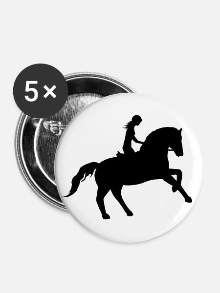 Reitsport Eleganz - Buttons groß 56 mm (5er Pack) - Weiß