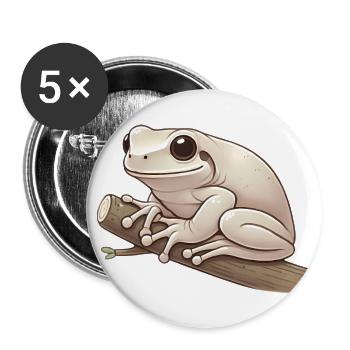 Realistische Laubfrosch Weiche Illustration - Buttons groß 56 mm (5er Pack) - Weiß - Vorne