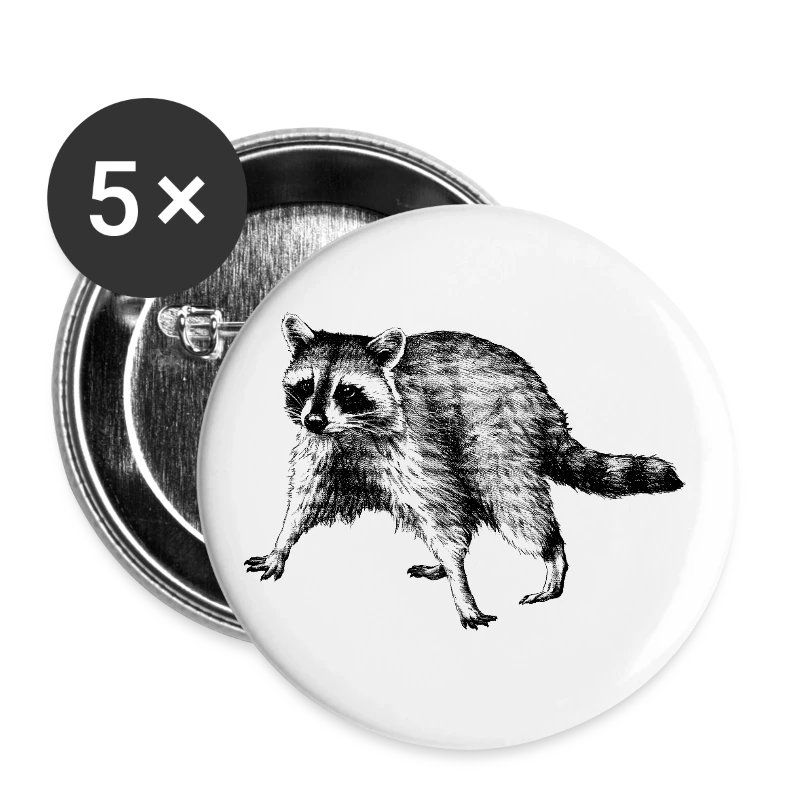 Waschb&auml;r - Buttons gro&szlig; 56 mm (5er Pack)