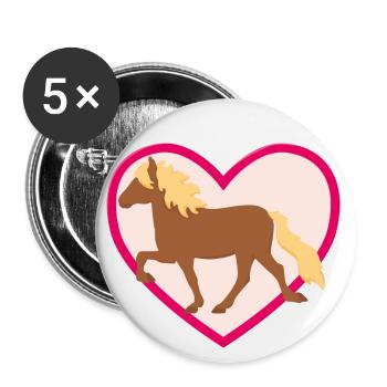 IcelanderLoveSticker - Buttons large 2.2''/56 mm (5-pack) - white - Front