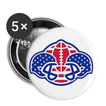 American Football (USA Design) - Buttons groß 56 mm (5er Pack) - Weiß - Vorne