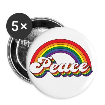 Peace Rainbow - Buttons large 2.2''/56 mm (5-pack) - white - Front
