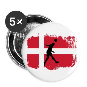 Football Denmark Sport - Buttons large 2.2''/56 mm (5-pack) - white - Front