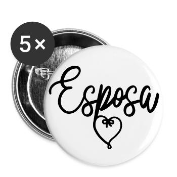 Esposa Cute Wife To Be Bride Couple Wedding Gift - Buttons large 2.2''/56 mm (5-pack) - white - Front