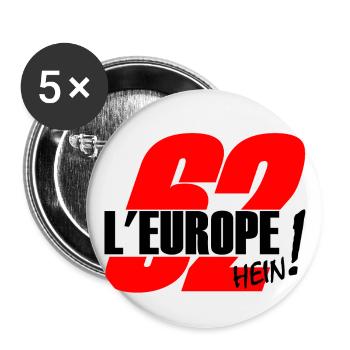 Lens en Europe - Lot de 5 grands badges (56 mm) - blanc - Devant