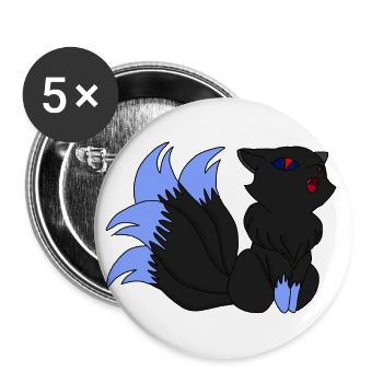 Dark Kitsune / Geschenkidee - Buttons groß 56 mm (5er Pack) - Weiß - Vorne